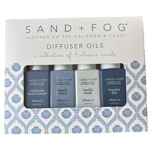 Sand + Fog Fragrance Diffuser Oil 4 pk CA Beach House Linen Laundry Day Vanilla